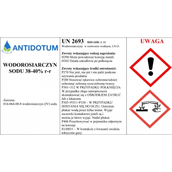 Wodorosiarczyn Sodu 25kg (UN2693, 8, III)